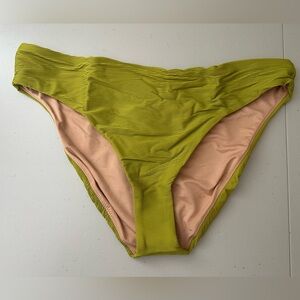 J.Crew Ribbed High-Rise Cheeky Bikini Bottom Swim Chartreuse Green Size XXL